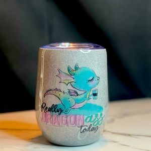 Sleepy Dragon handmade 12 oz resin wine tumbler